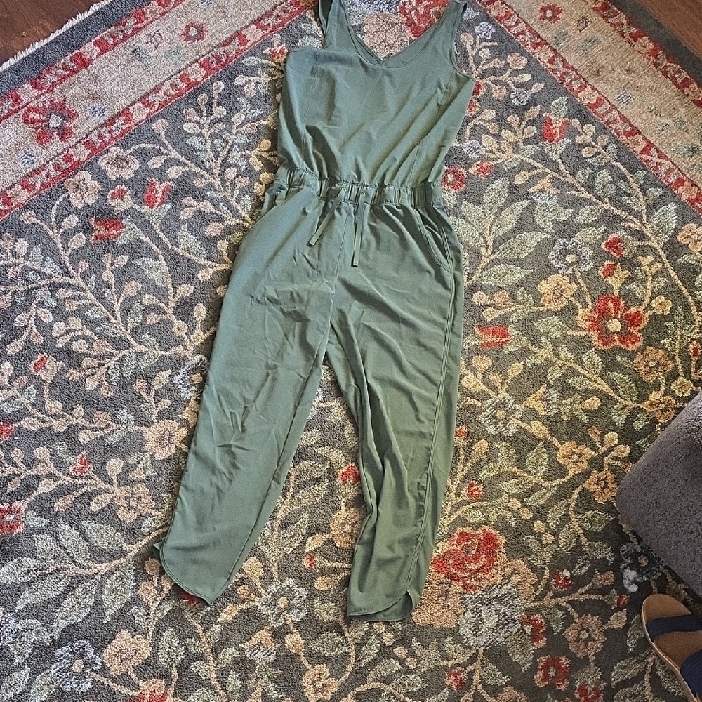Patagonia Olive Sleeveless Jumpsuit